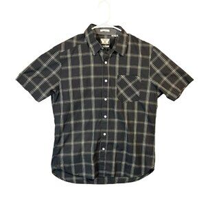 Volcom Men’s Shirt Small Short Sleeve Plaid Button Down Gray NWOT